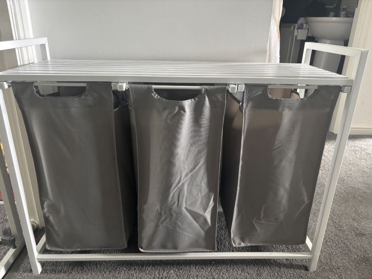 FREE - Laundry Basket with 3 Grey Bins