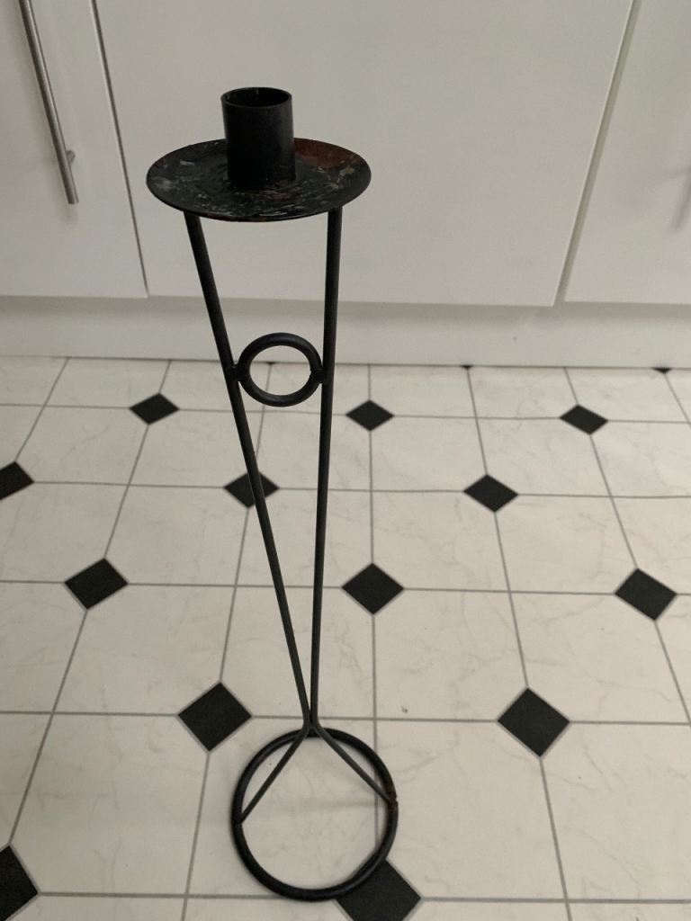 Metal Black Tapered Candle Holder (65cm)