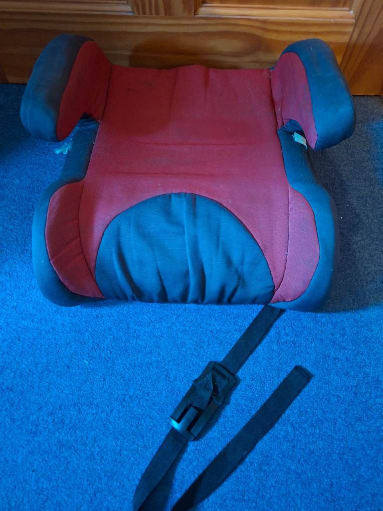Red and Black Fabric Child's Car Booster Seat