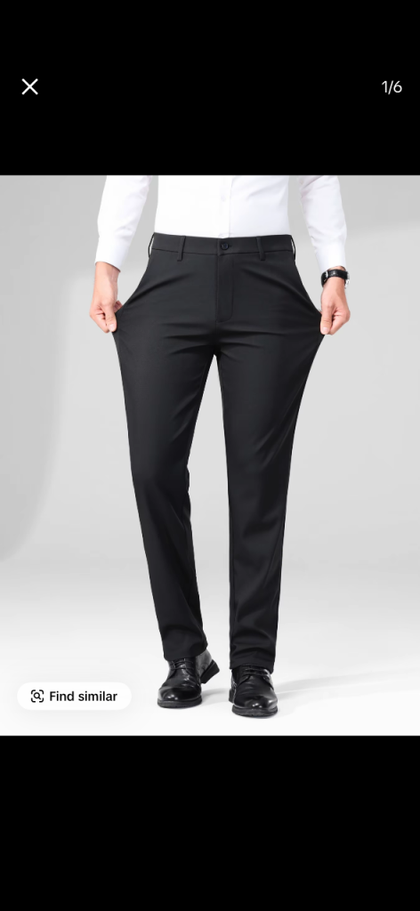 Men's Black Slim Fit Trousers – New, Stretchy Fabric