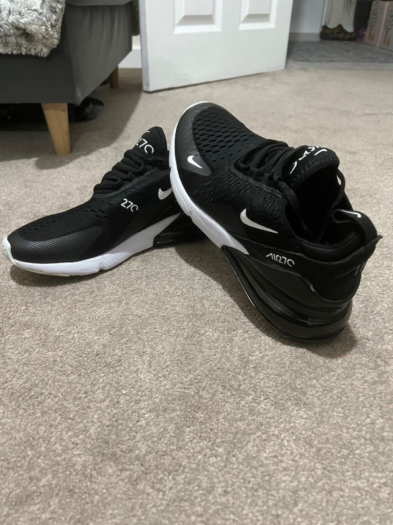Nike Air Max 270 Trainers - Black with White Accents