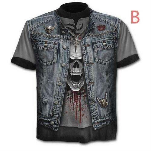  Jacket Print T-Shirt Skull 3d 