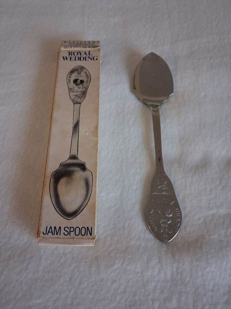Vintage Spoon, Jam Spoon, Stainless Steel, 1981 Royal Wedding, (The now King) Charles and Diana  