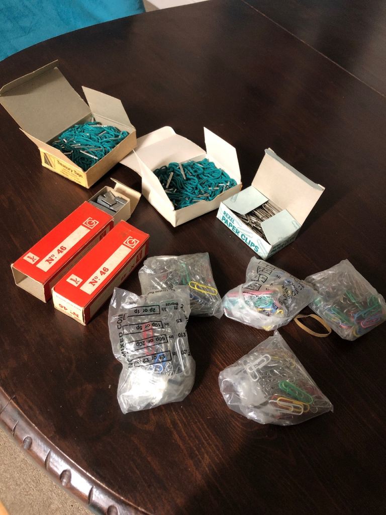 Large Bundle of New Paper Clips and Staples