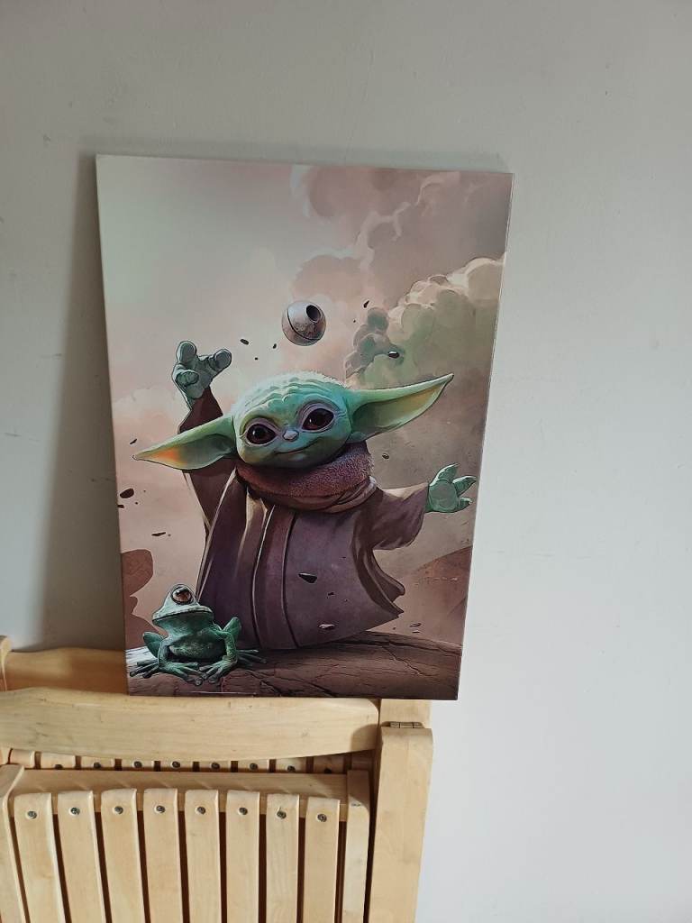 Cute Baby Yoda Canvas Print – The Mandalorian Wall Art