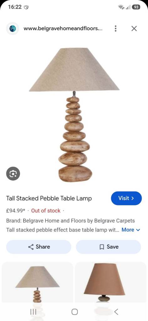 Belgrave Stacked Pebble Table Lamp - Good Condition, £30.00 for Sale