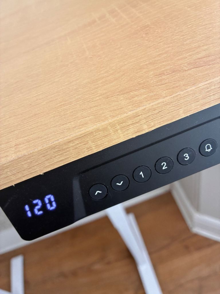 Adjustable Standing Desk with Memory Presets – Wood Finish