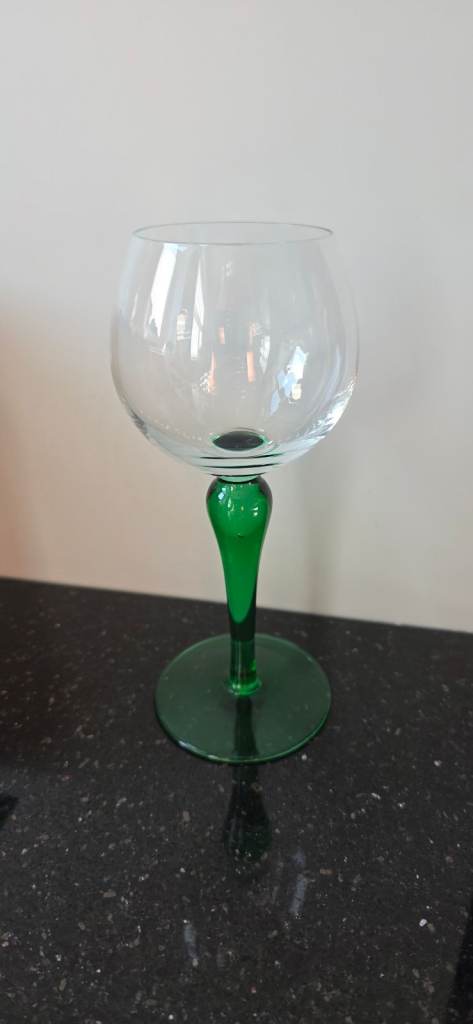 Vintage green stem glasses