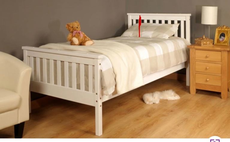 image for single white bed frame