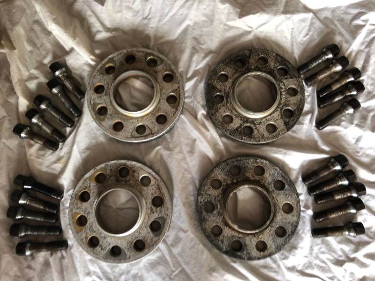 Bimecc Wheel Spacers Set 20mm x 2 and 15mm x 2, extra long bolts. Fit many Audi/VW/Skoda etc.