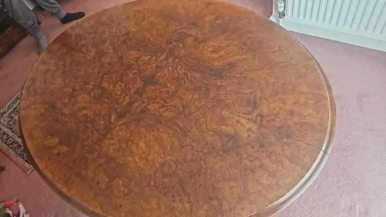 Vintage burr walnut dining table 