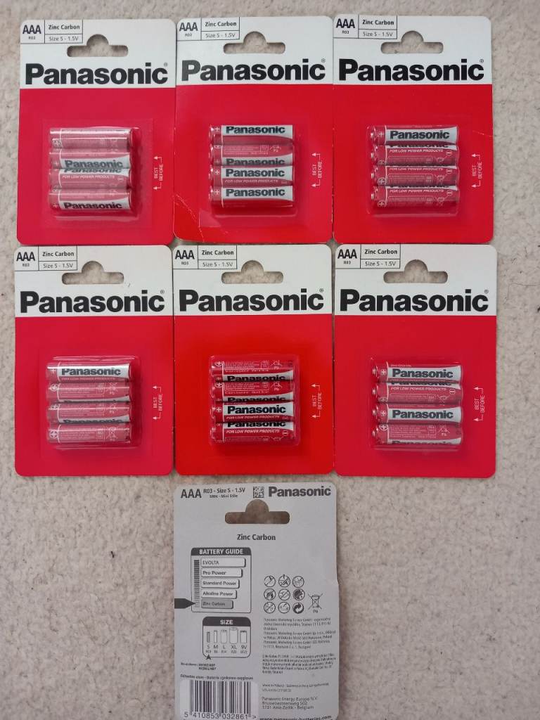 New AAA Batteries 7 packs datecode 02 2015. 