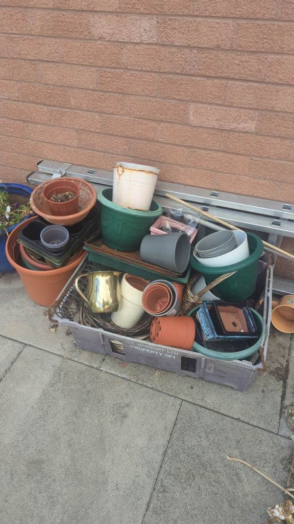 Job Lot of Various Plastic and ceramic Garden Pots