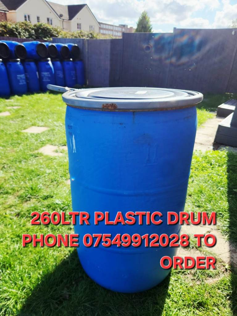 260LTRS PLASTIC DRUMS OR BARRELS FOR SHIPPING/ STORAGES. CALL NUMBER ON THE PICTURES