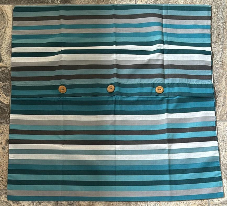 Blue striped square pillowcase covers