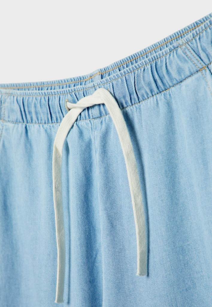 Stradivarius Loose-fitting drawstring jeans- Light Blue