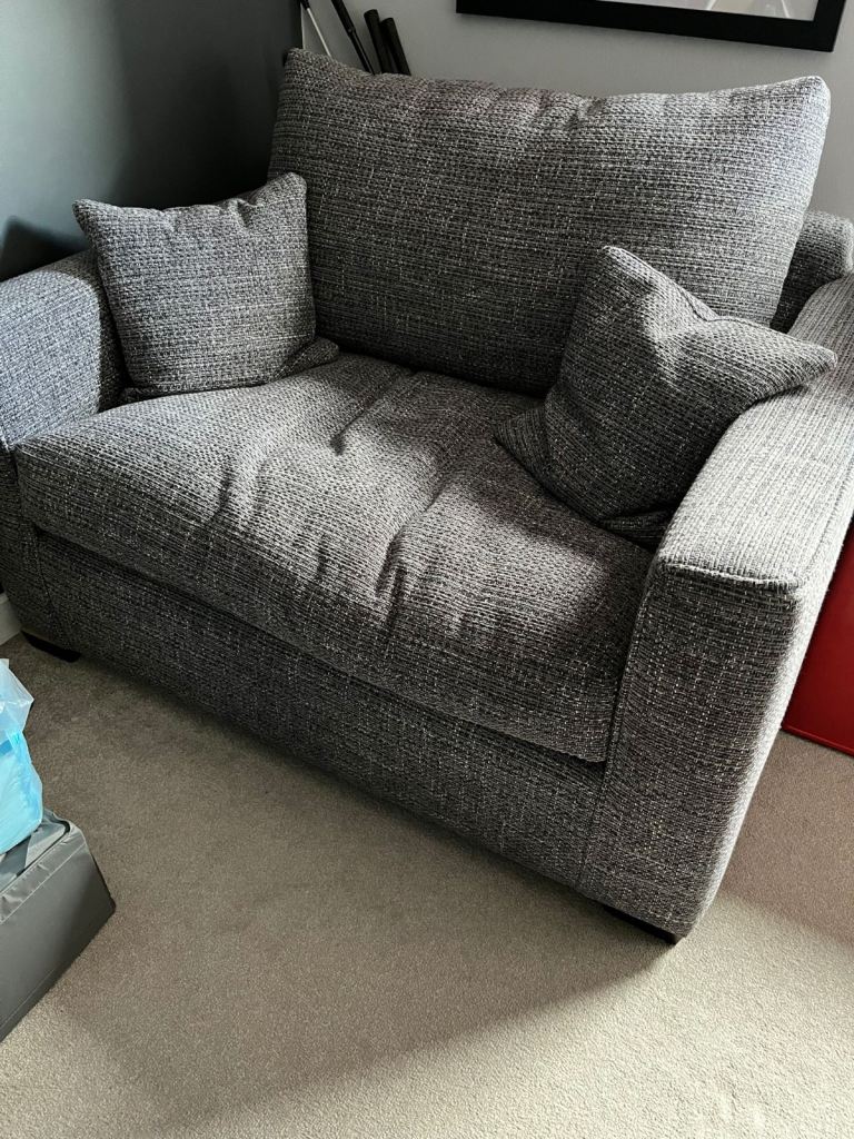 Keaton Weave Snuggler Sofa Bed – Graphite with Black Feet
