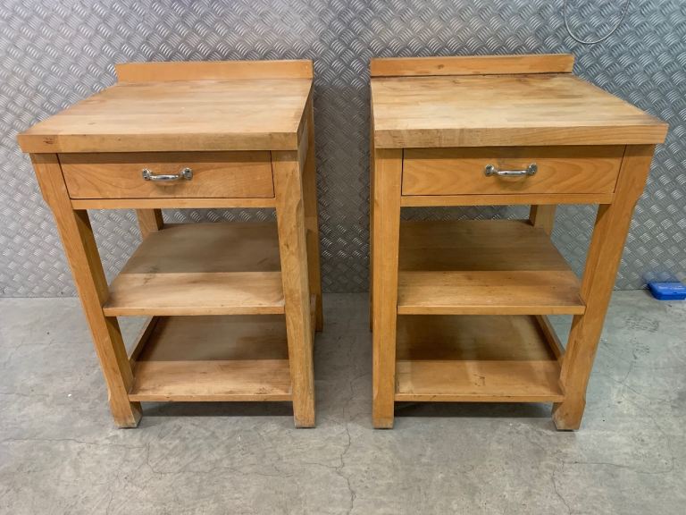 Habitat Olivia Freestanding Beech Kitchen butchers block / island unit (pair)