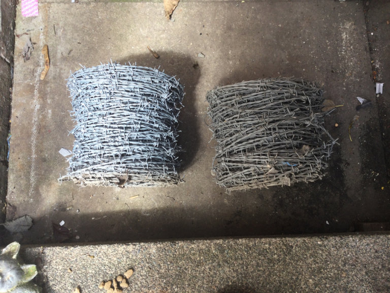 One roll left of barbed wire
