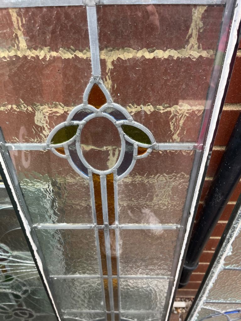 4x Stained Glass Windows Antique Leaded  (1930s)