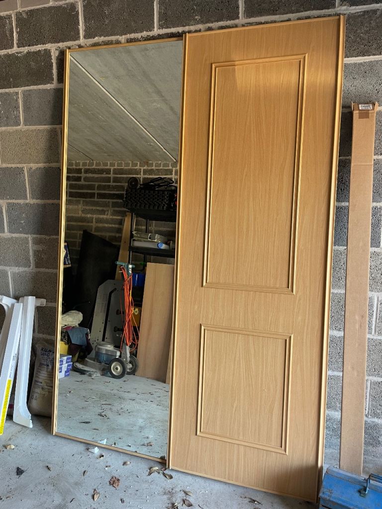 Sliding Wardrobe Doors with Mirror – Good Condition