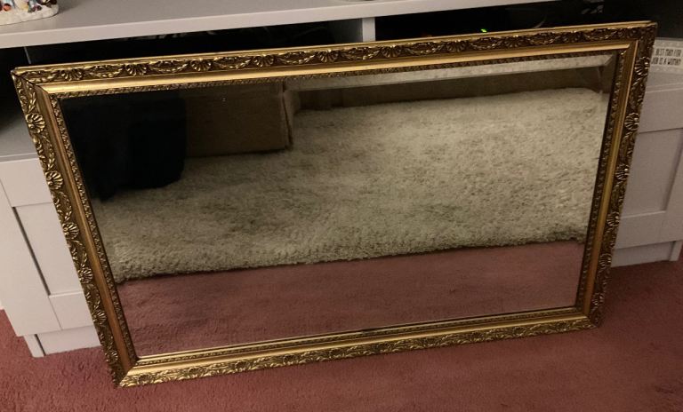 image for Gold bevelled edge mirror