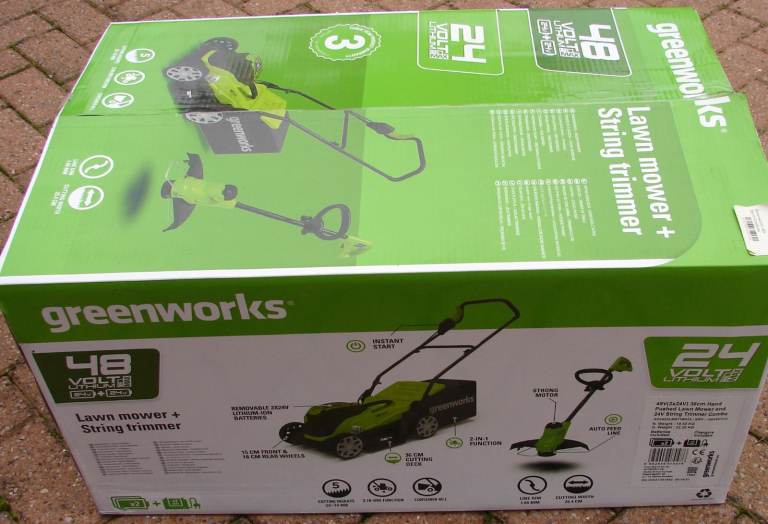 Greenworks 48volt Lawn Mower & Strimmer