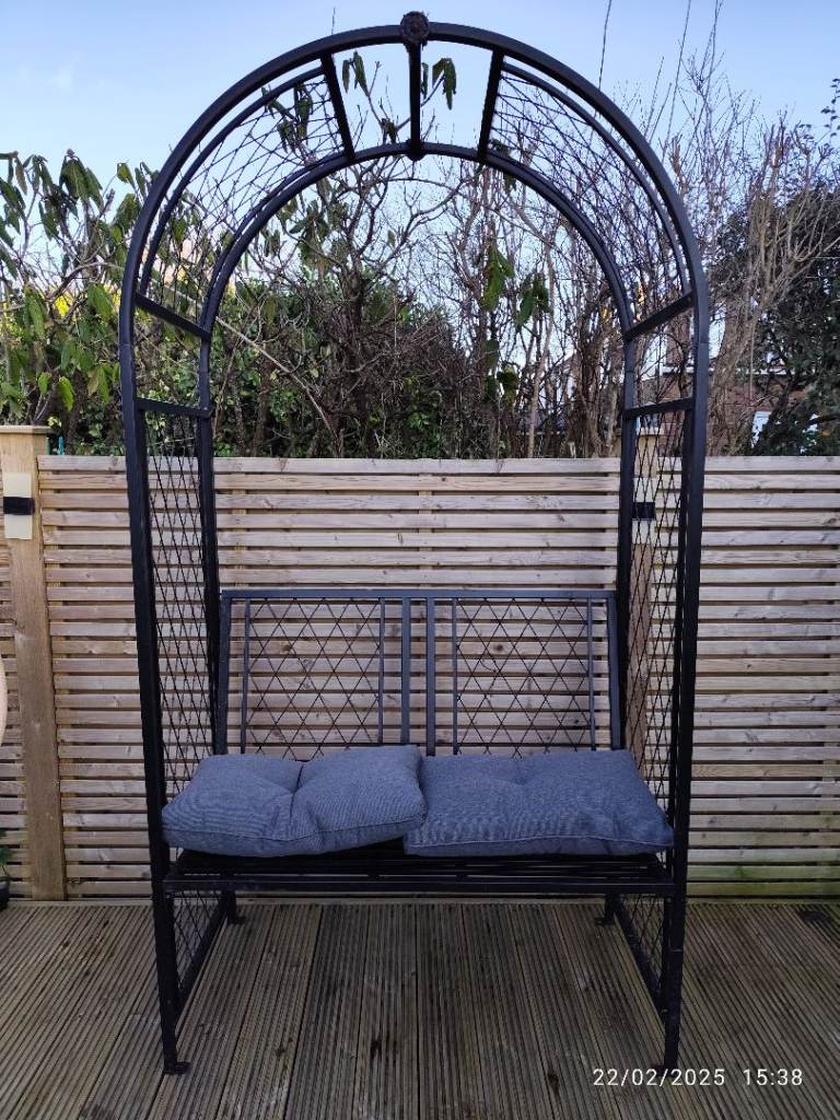 Garden arch with bench