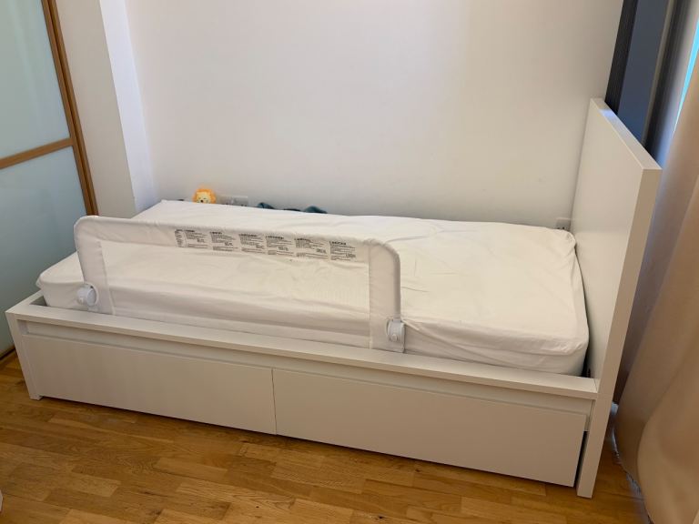 IKEA MALM Single Bed Frame with 2 Storage Drawers – White