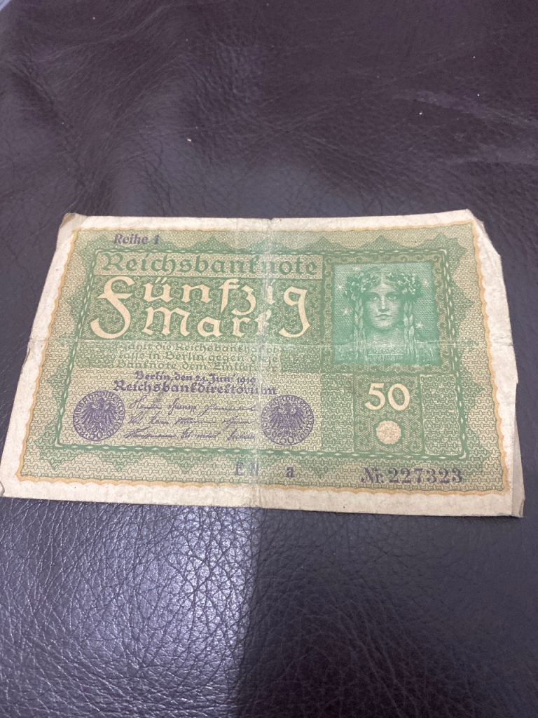 Vintage German 50 Mark Reichsbanknote - Collectible Paper Money