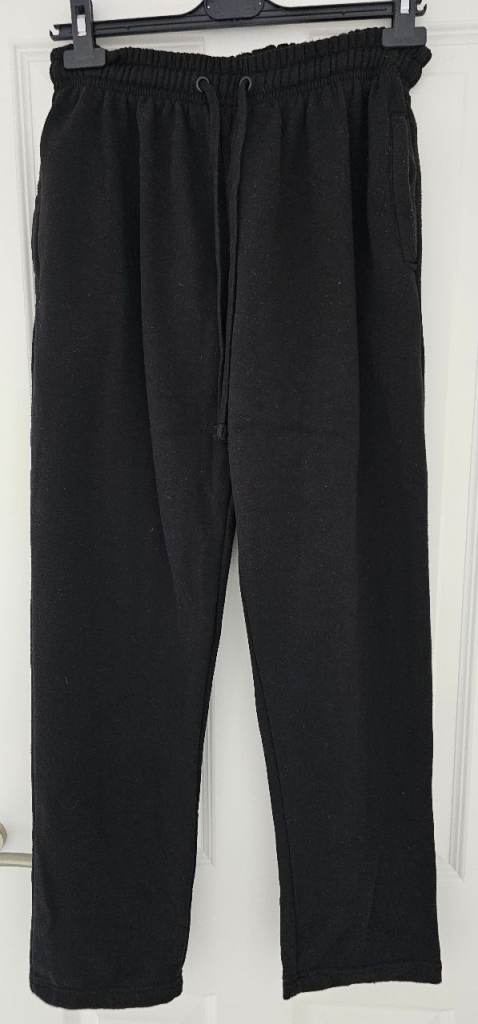 image for Mens Black Havers regular size joggers non cuffed leg tie waist - Size M 