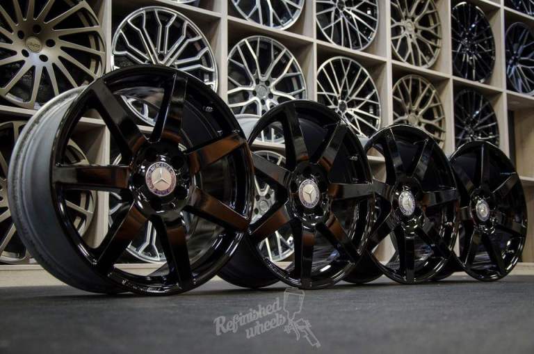 *Refurbished* Genuine 18" Mercedes AMG C-Class W204 Staggered Alloy Wheels 5x112 Gloss Black