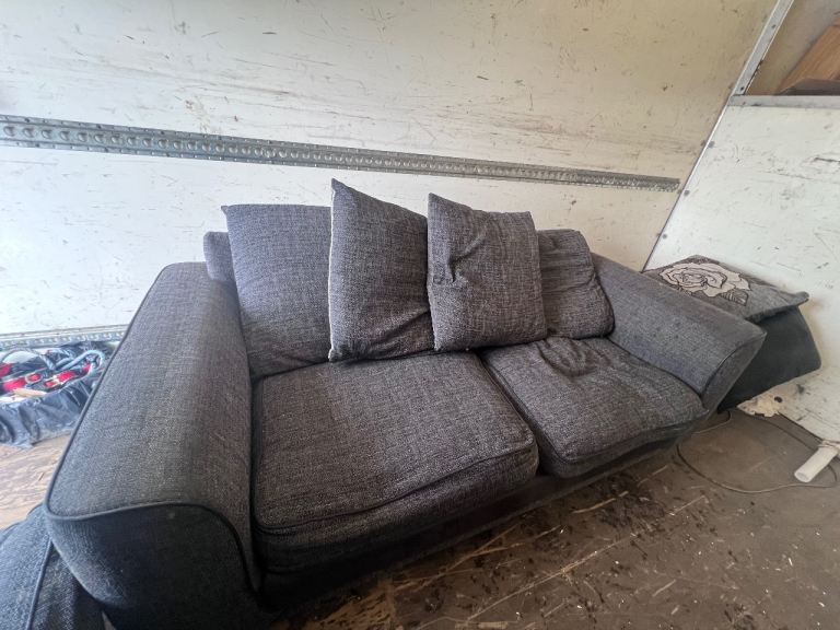 Free Grey Fabric 3-Seater Sofa and 2-Seater Sofa Set 