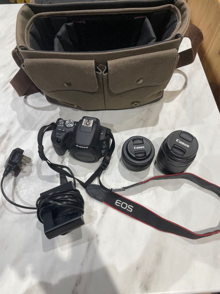 Canon EOS Digital Camera with Lenses and Bag