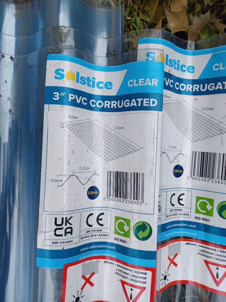 New Solstice Clear 3" PVC Corrugated Sheets
