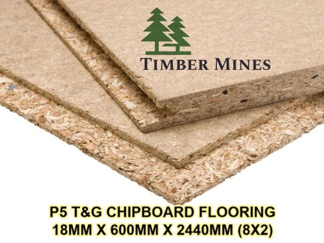 P5 18MM T&G CHIPBOARD FLOORING 600MM X 2440MM