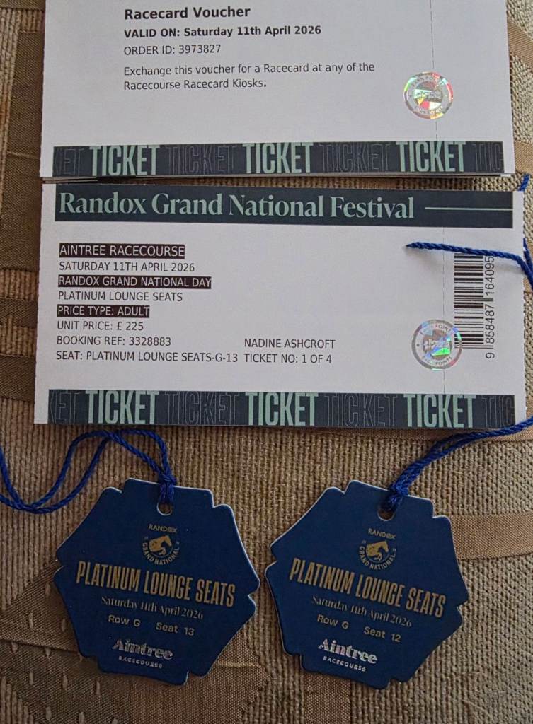 PLATINUM LOUNGE TICKETS GRAND NATIONAL 11TH APRIL 2026