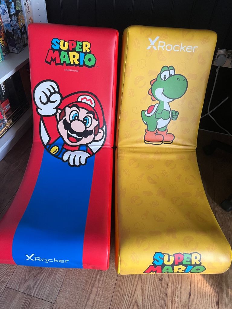 Super Mario and Yoshi X-Rocker gaming chairs