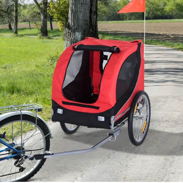 Pawhut steel dog bike trailer