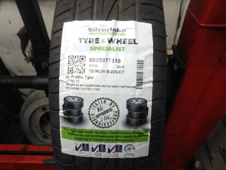185 65 R15 88h Sumitomo Bc100 5mm Partworn Pressure Tested Tyre