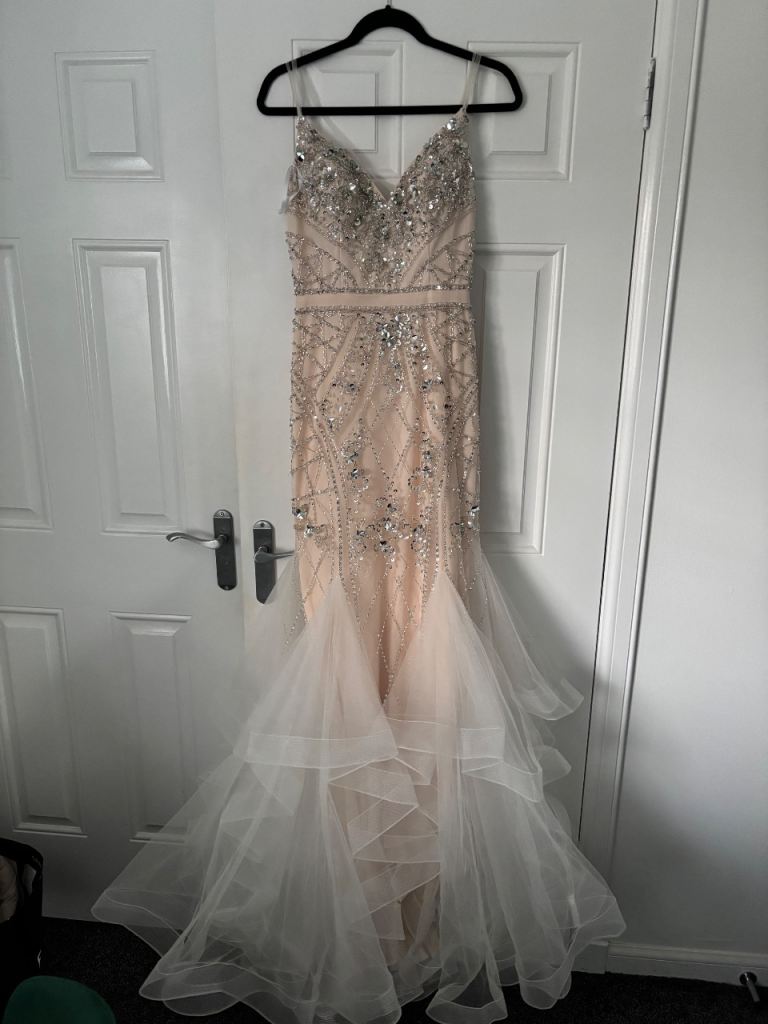 Catherine’s of Partick Full Length Fishtail Diamanté Detail Dress