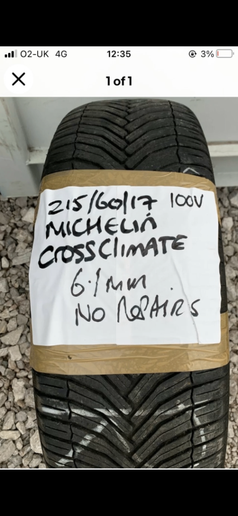 Michelin Cross Climate 215/60/17 100v