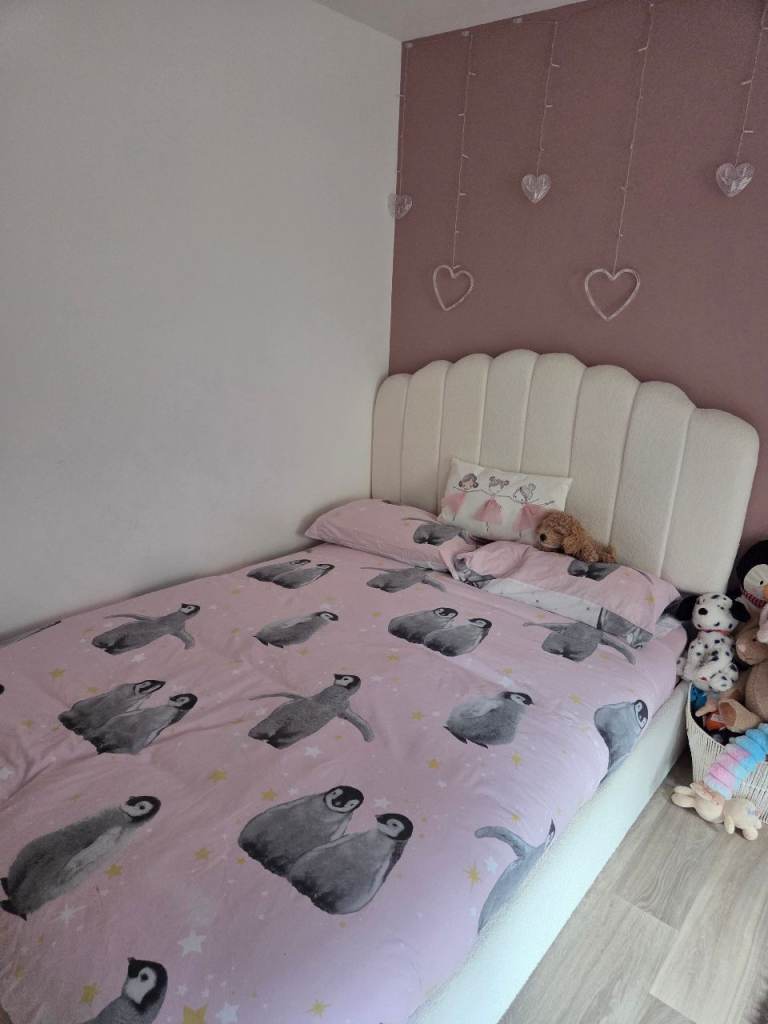 Dunelm Monaco Ottoman Bed Frame – Cream Fabric, Good Condition