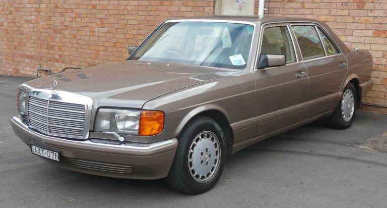 W126 Complete front and rear chrome bumper trim set