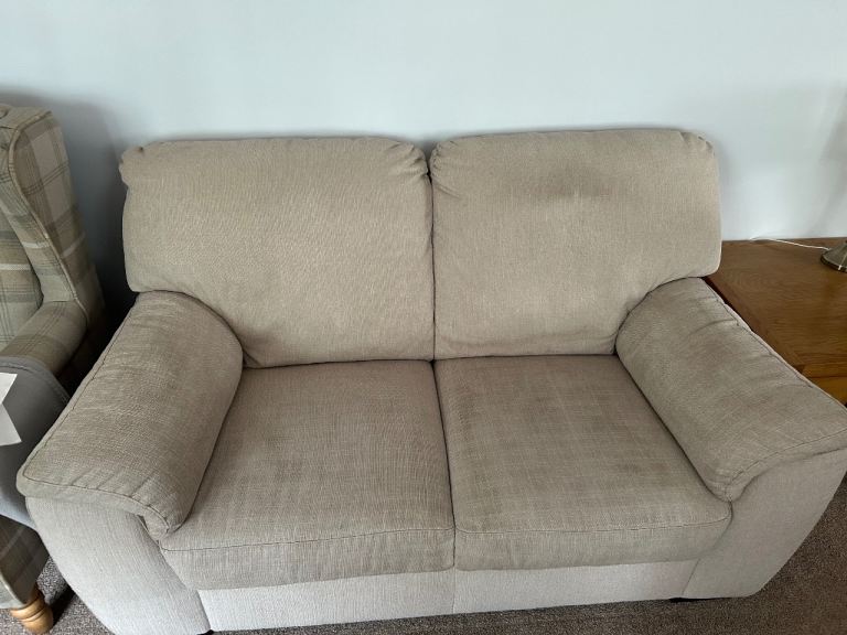 Beige Two-Seater Sofa – Good Condition, Comfortable