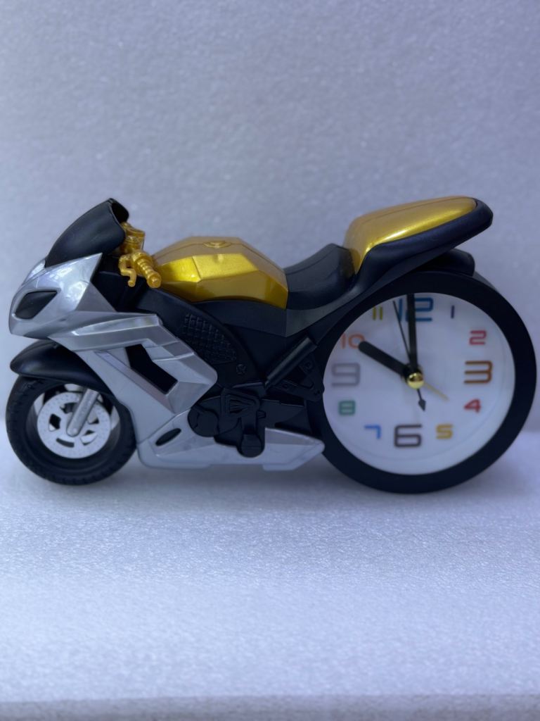 Motorcycle Alarm Clock – Gold and Silver, As Good As New