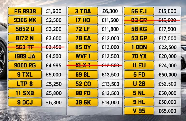 Cherished number plate personalised private registration
