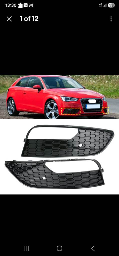 Audi a3 fog grill honeycomb 