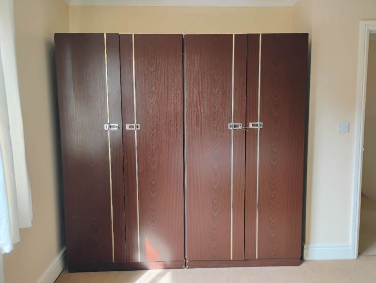 2 Large Wardrobes with Matching Side Units and Dressing Table