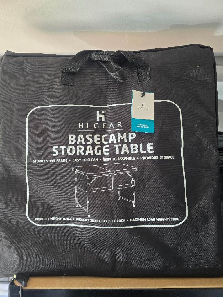 Camping storage table